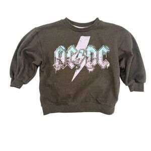 ACDC rock band Sweatshirt Top toddler girls 3T dark gray pink purple blue